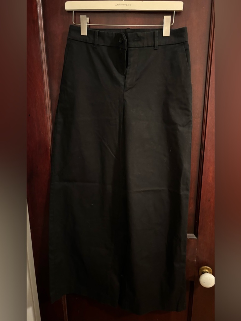 Uniqlo Black High-Rise Wide-Leg Chino Pants